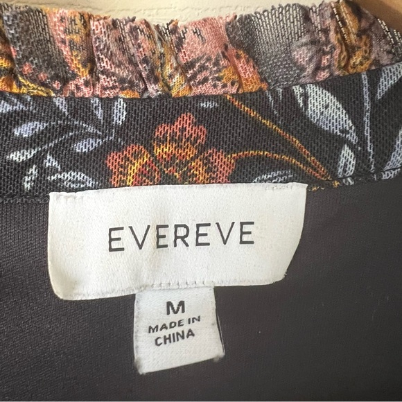 Evereve Tinslee Floral Blouse Smocked Mesh Top Sz Medium - Picture 8 of 14
